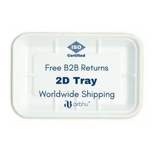 Plateau alimentaire léger et compostable jetable écologique en 2D idéal pour les événements de livraison de restauration et l'utilisation au restaurant - Product Image 1