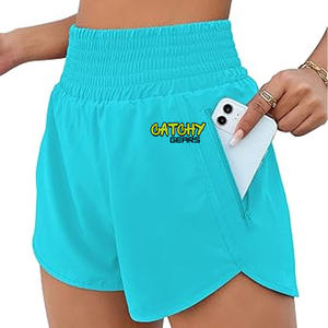 Short moulant de sport à séchage rapide pour hommes et femmes, pantalon de compression à taille élastique en toile - Product Image 1