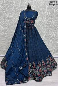 Diseñador Boda Lehenga Choli Con Hilo Trabajo Y Secuencia Bordado Trabajo - Product Image 4