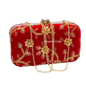 Pochette de soirée indienne artisanale en velours brodé doré ethnique Ara Tari pour femme, pochette en métal pour mariage, fête, décoration Hldi - Product Image 4