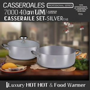 Ballarini Professional Series 7000 40cm Ensemble de casseroles en aluminium pur à 99% - Argent, poignée en acier inoxydable naturel, marmite de luxe - Product Image 3