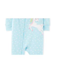 Pigiama intero blu di Carter's per bambine, taglia 3T, comodo, con stampa a cuori e design Pegaso - Product Image 3