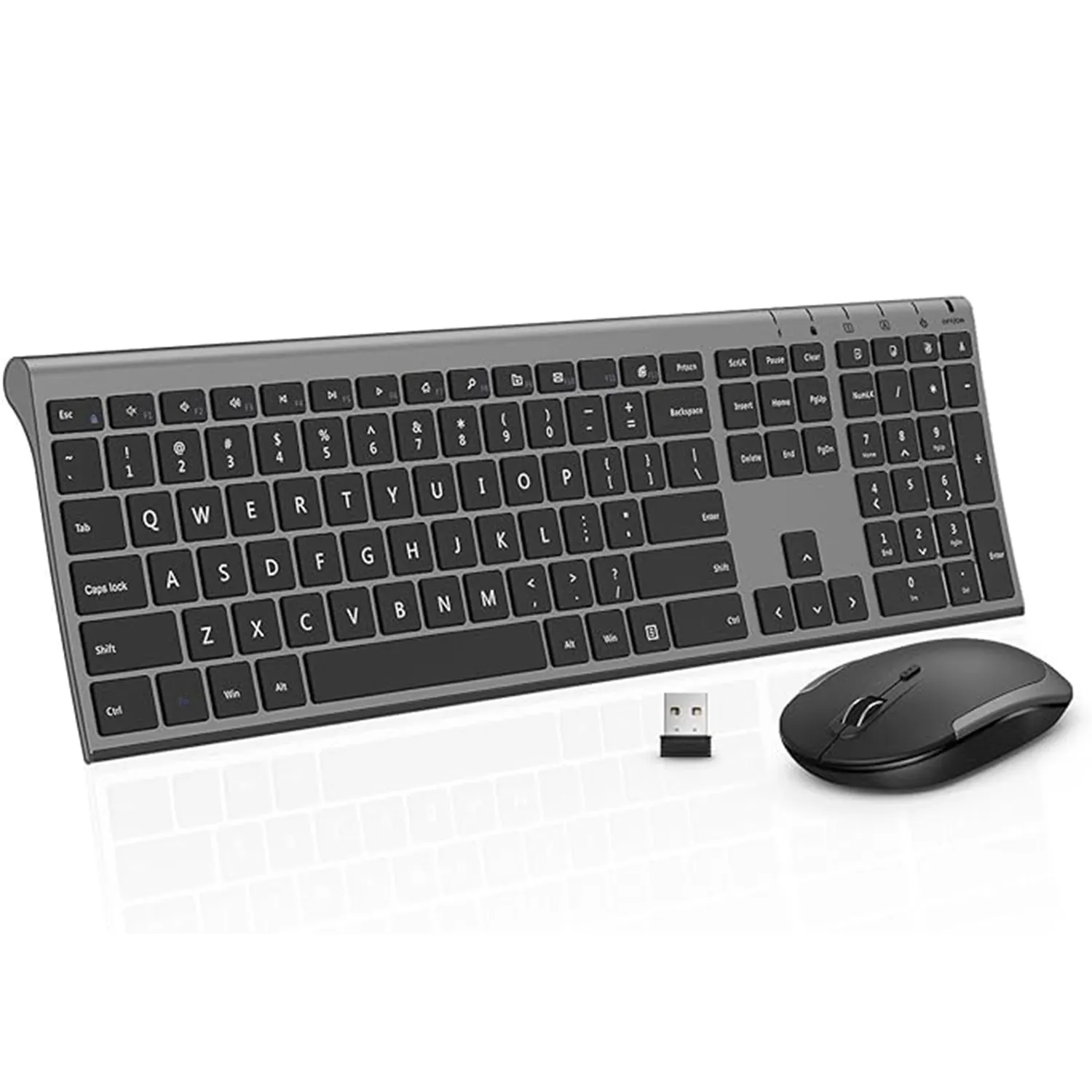 KOZH Rechargeable Multimedia Office Silent Multi Device Bluetooth 2.4G USB Wireless keyboard and Mouse Combo For Computer