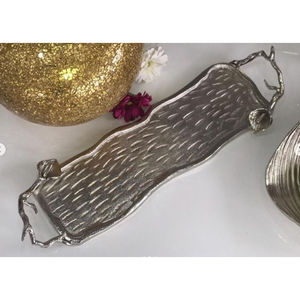 Plateau de service alimentaire décoratif de forme ronde attrayante plateau en métal d'argenterie de qualité supérieure pour l'utilisation de vaisselle de salle à manger à la maison la plus vendue - Product Image 2