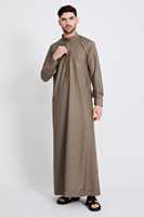 Respirant grande taille léger séchage rapide couleur unie marocain Khamis Thobe dubaï hommes tenue décontracté en gros Qatar pour arabe