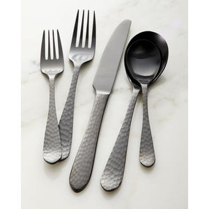 Ensemble de couverts en métal d'excellente conception avec manche rond martelé fini or pour la maison et le mariage ensemble de couverts de vaisselle - Product Image 6