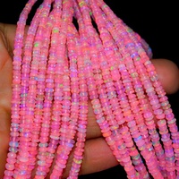 Perles d'opale éthiopienne de qualité AAA, 4-6 mm, rose pêche, rondelles, brin de 16 pouces, fabrication de bijoux, vente en gros, fourniture en vrac pour les fabricants.