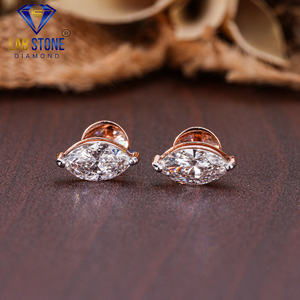 2.13 TDW Marquise STUD ต่างหูเพชร HPHT /cvd VS1ความชัดเจน IGI ได้รับการรับรองสีทอง18K พร้อมเครื่องประดับใส VS1 - Product Image 3