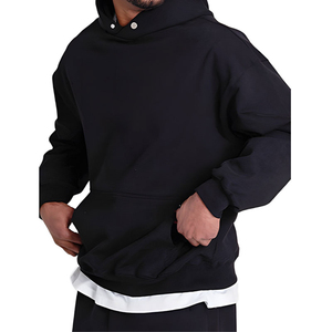 Vente en gros de sweats à capuche en polaire grande taille de haute qualité 2025 Logo personnalisé Gym Fitness Zipper Design surdimensionné hommes sweat à capuche solide imprimé - Product Image 6