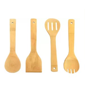 Chất lượng tốt nhất thìa gỗ thiết lập của bốn phụ kiện nhà bếp trộn và nấu ăn bằng gỗ Flatware Bộ với giá thấp - Product Image 4