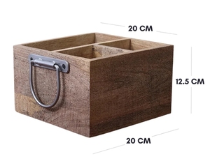 Caddy de cocina de madera de mango hecho a mano, soporte para cubiertos, servilletero para condimentos, Caddy utensilio, soporte para encimera, Organizador - Product Image 6