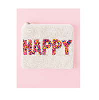 Dompet koin manik-manik biji Multi warna dompet koin manik-manik kustom indah untuk wanita koin trendi dengan glowin fashion