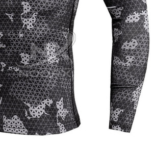 <b>For</b> Factory Supply High Collar Quick Dry Spandex/Polyester Anti-Bacterial <b>Mens</b> <b>Compression</b> <b>Shirt</b> Long Sleeve Rashguard - Product Image 4