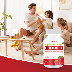 סוכריות גומי חומץ תפוחים טבעוניות ידידותיות ל-OEM, תומכות במשקל בריא ומערכת החיסון, ויטמין B9 <span class=keywords><strong>B12</strong></span>, תמצית צמחים, בקבוק/מיכל - Product Image 4