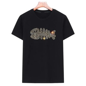 Nouveau strass coton T-shirt homme vêtements T-shirt avec strass transfert T-shirt pour hommes - Product Image 6