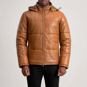 Veste matelassée réversible Gordon Tan en peau de mouton avec capuche, style streetwear décontracté, fermeture éclair, imperméable, pour l'hiver et les activités de plein air, ODM XS 6XL - Product Image 4