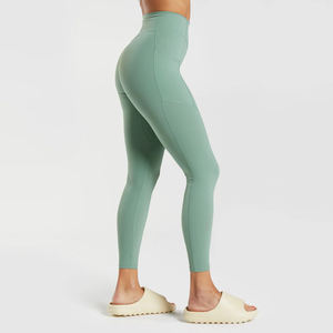Vente directe d'usine nouveau Design Slim Fit femmes Gym entraînement Yoga Leggings taille haute respirant tricoté prix raisonnable décontracté - Product Image 2