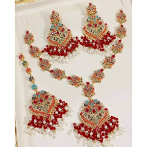 Bijoux de mariage, de fiançailles et de fête très vendus, plaqués or 18 carats, bijoux anciens faits à la main pour femmes, collier et boucles d'oreilles, bijoux de mariée - Product Image 2