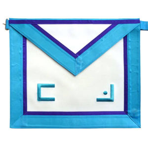 Tablier de maître maçon brodé de luxe, aimant blanc et turquoise, cuir importé, qualité supérieure, tablier maçonnique - Product Image 5