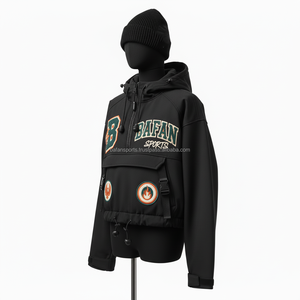 Chaqueta Softshell para mujer, tela elástica de poliéster Spandex, parche personalizado, logotipo bordado, a prueba de viento, chaqueta Softshell para mujer al aire libre - Product Image 4