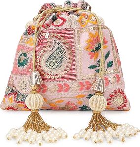 <b>Wristlet</b> Potli Bridal Wedding Handmade Gota Work Stylish Traditional Purse for Women Customizable Logo - Product Image 3