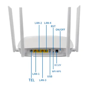 High Performance Home Use Ftth Long Range Dual Band 2.4Ghz   5.8Ghz Wifi ONU ONT 5g Xpon 2 USB VOIP Modem