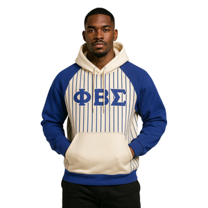Phi Beta Sigma corps neutre bleu Raglan fines rayures pull à capuche grec fraternité vêtements personnalisé Divine Nine HBCU vêtements - Product Image 1
