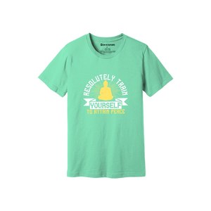 Camiseta de algodón 100% con estampado de temas de Buda, estilo informal, 12 opciones de color, 160-180, colocación de diseño personalizable GSM pesado - Product Image 6