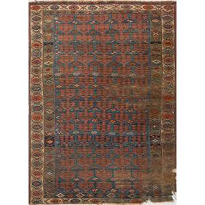 Alfombra de Lana Hecha a Mano Aalam Azul, Modelo Paem-1417, Patrón Geométrico, Rectangular Grande, para Sala de Estar, Dormitorio, para Adolescentes, para Pasillo - Product Image 1