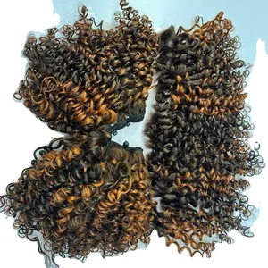 越南制造商生产的高品质pixie卷发纬纱混合金色全表皮自然色100% 一种供体头发