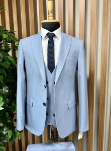 Trajes de hombre hechos a medida según su pedido, trajes elegantes baratos al por mayor que también se pueden usar como traje de novio - Product Image 4