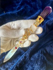 Beautiful Selenite <b>Wand</b> Amethyst <b>Crystal</b> Point Gold Wire Wrapped Chakra Stone for Spiritual Healing Other <b>Crystal</b> Crafts - Product Image 4