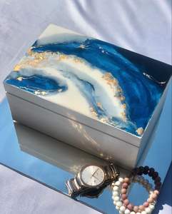 กล่องเครื่องประดับงานศิลปะทำมือจากเรซิ่นและไม้ - ของขวัญแต่งงาน ของตกแต่งบ้าน กล่องเก็บของ สำหรับคริสต์มาส วันวาเลนไทน์ งานปาร์ตี้ - Product Image 1