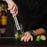 Juego de Coctelería de Acero Inoxidable Ecológico de Primera Calidad, 630g, Kit de Barman con Todos los Accesorios de Bar, 10 Piezas