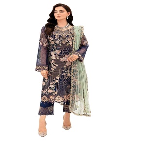 Colección de Salwar Kameez de Organza Elegante y Hermosa de la Marca Ramsha, con Bordados Elaborados para Mujer, Ideal para Bodas, Gran Venta en India y Pakistán - Product Image 1