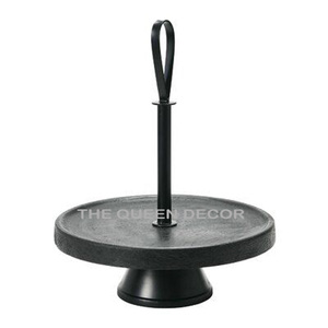 Présentoir à gâteau en métal et aluminium coulé Leaf Design Finition dorée Table à manger Présentoir à gâteau décoratif pour fêtes et événements - Product Image 4