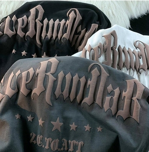 เสื้อยืดพิมพ์ลายพัฟฟ์สำหรับผู้ชายเสื้อยืดผ้าฝ้ายโอเวอร์ไซส์สำหรับผู้หญิงเสื้อดีไซน์3D โลโก้แบบสั่งทำได้จากโรงงาน - Product Image 2