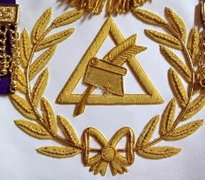 2025 Customized Royal Arch Grand Chapter Officer Aprons High Quality Wreath Embroidered Masonic Design <b>Needlework</b> - Product Image 2