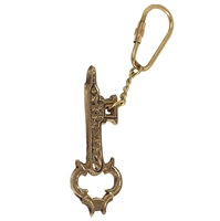Porte-clés en laiton de luxe personnalisé avec clochette, léger, pour cadeaux promotionnels en gros
