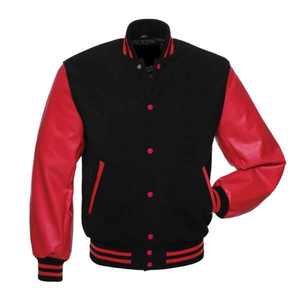 Chaqueta acolchada de invierno de lana personalizada al por mayor para hombre, apliques de letras de béisbol con cuello levantado, parches universitarios bordados de chenilla - Product Image 1