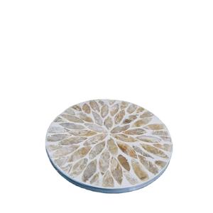 Posavasos redondos para posavasos de mesa con incrustaciones de hueso, posavasos hecho a mano con incrustaciones de madreperla - Product Image 1