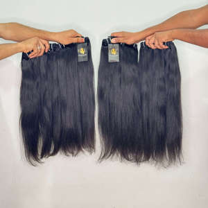 Extensions de cheveux humains non traités, mèches de tissage de cheveux indiens Temple, cuticules alignées, provenant de fournisseurs de cheveux bruts du Cambodge - Product Image 1