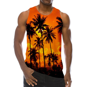 Camisetas sin mangas deportivas para hombre Sublimación personalizada Impreso Ropa de playa más vendida Transpirable Durable Precio razonable Servicio OEM ODM - Product Image 1