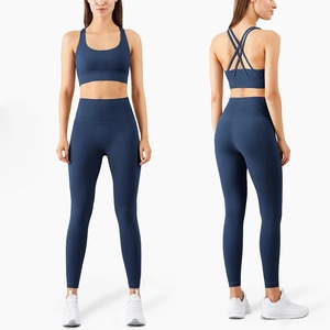 Yoga Set <b>Leggings</b> and Tops Fitness Sports Suits Gym Clothing Yoga Bra Seamless <b>Leggings</b> Running Women Tops Pants - Product Image 5
