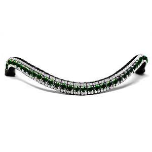 สายรัดคิ้วลายม้าสีมรกตดีไซน์หนังแบบเรียบทันสมัยทำจากคริสตัลและมรกต - Product Image 3