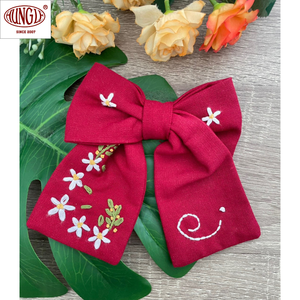 Mayorista de algodón elegante estilo de bordado de lazo para niña haciendo horquillas decoración de cinturones - Product Image 1