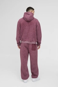 Chándales desgastados con bolsillo de imitación lavados de gran tamaño para hombre, transpirables, con capucha, estampados, hechos en Pakistán, 2025 - Product Image 2