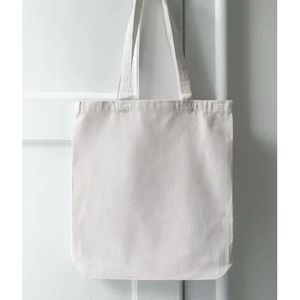 Sac fourre-tout en toile de coton blanc 14 x 15 x 3 du fabricant de Surat – Une option durable et élégante - Product Image 1