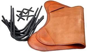 Fauteuil papillon moderne en cuir avec cadre en bois - Fauteuil de relaxation de luxe pour appartement et entrepôt, pieds noirs - Product Image 2