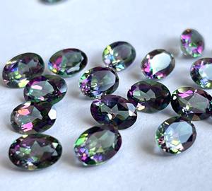 บุษราคัมลึกลับธรรมชาติขนาด8x10มม. รูปไข่เหลี่ยมเพชรพลอยคุณภาพยอดเยี่ยม-ด้านบนลึกลับบุษราคัมรูปไข่ - Product Image 1